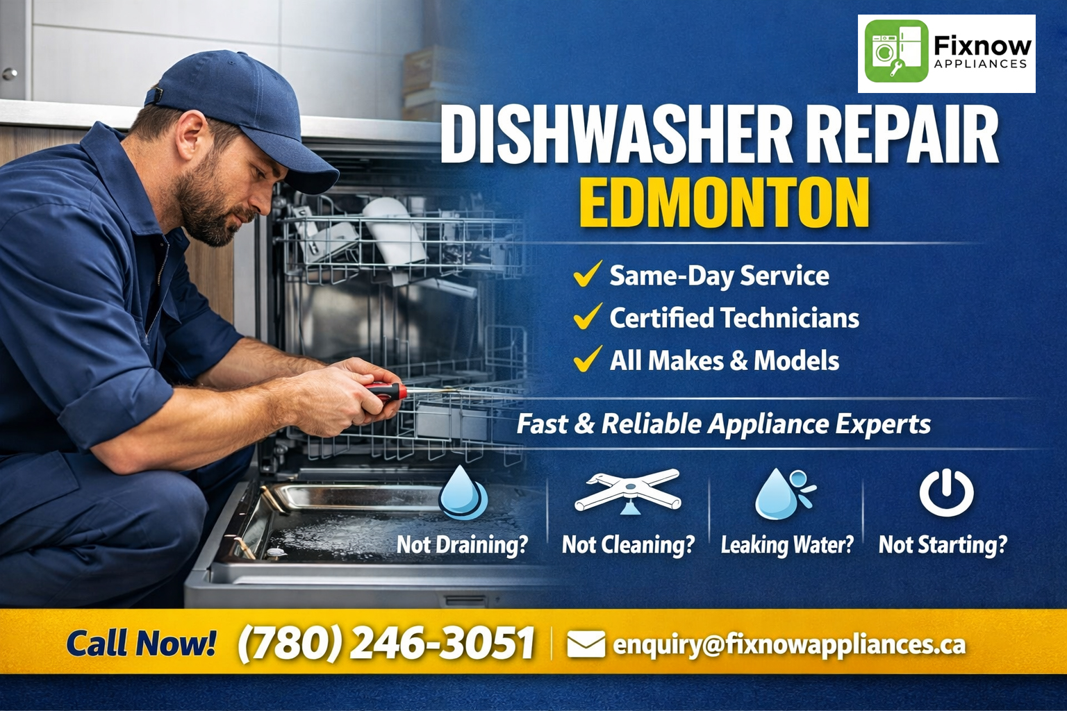 Same-Day Dishwasher Repair Services in Edmonton – FixNow Appliances Experts